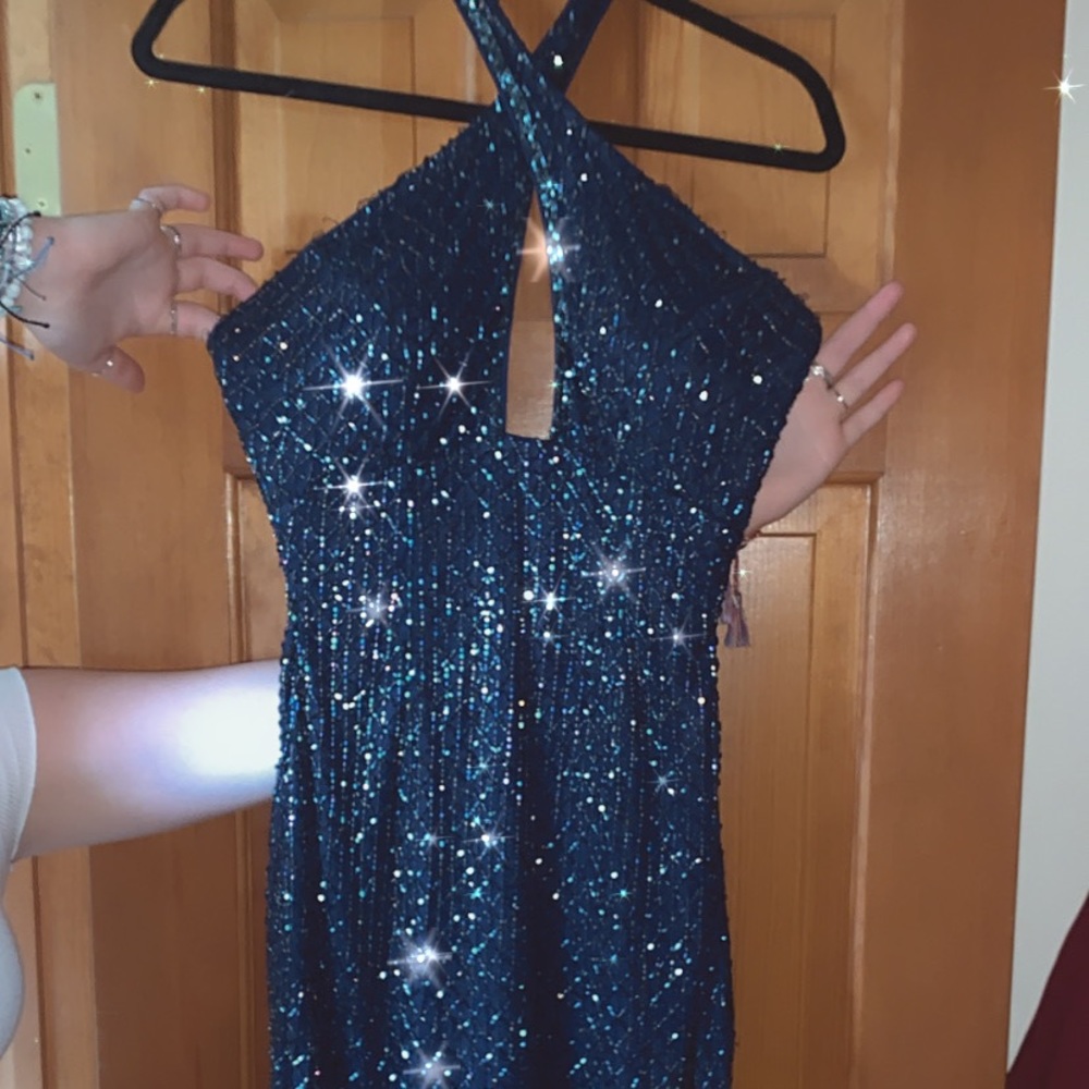 Blue beaded dress